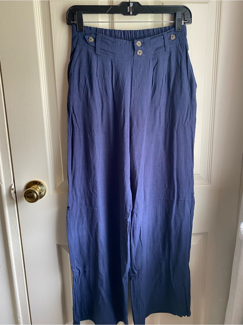 Sienna Sky Indigo Wide-Leg Button-Front Trousers